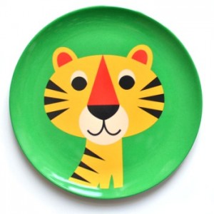 assiette mélamine tigre